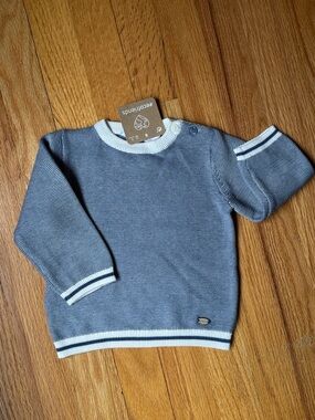 Mayoral  infants Blue & White Striped Crewneck Sweater